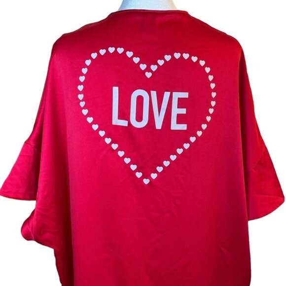 Victoria's Secret Red Valentine Love ROBE One Size Ties Heart Lingere - Picture 8 of 10